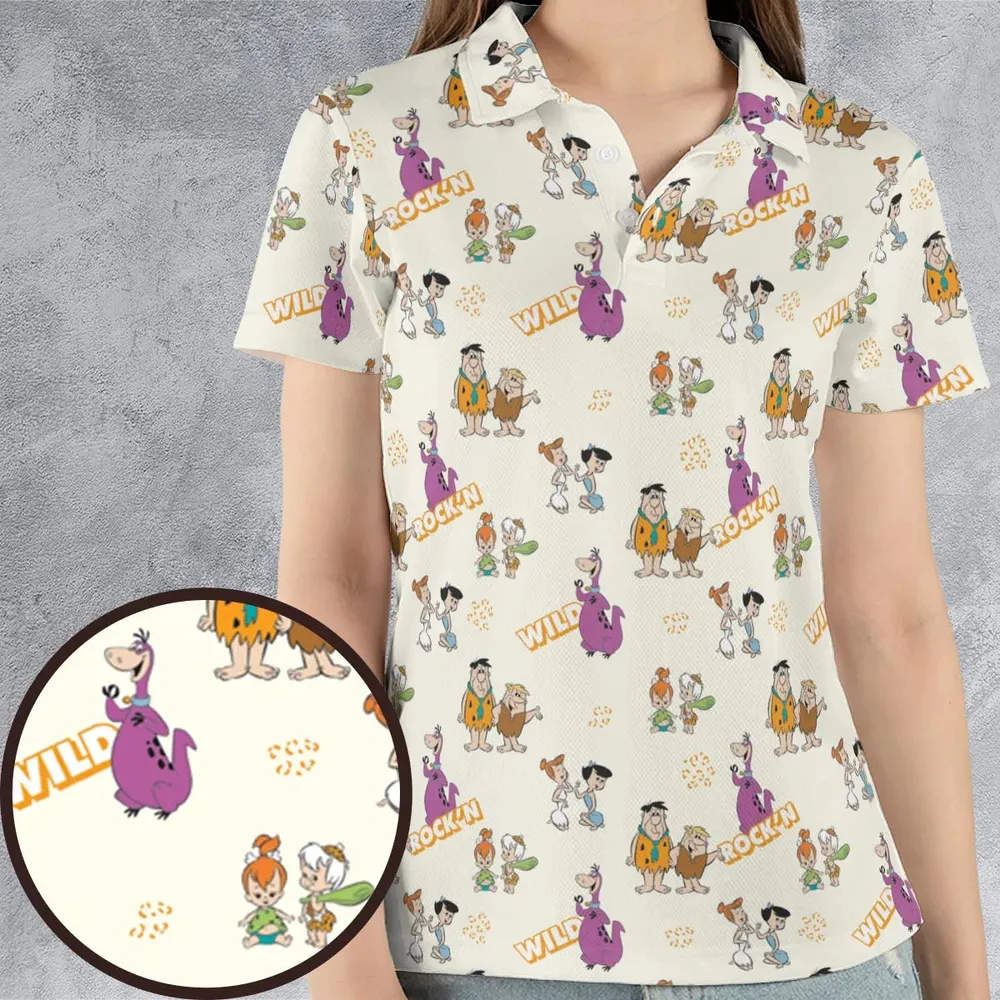 Rock'n The Flintstones AOP Men/Women Polo Shirt - 4