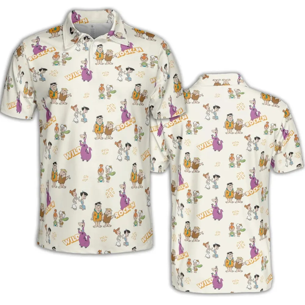 Rock'n The Flintstones AOP Men/Women Polo Shirt - 2