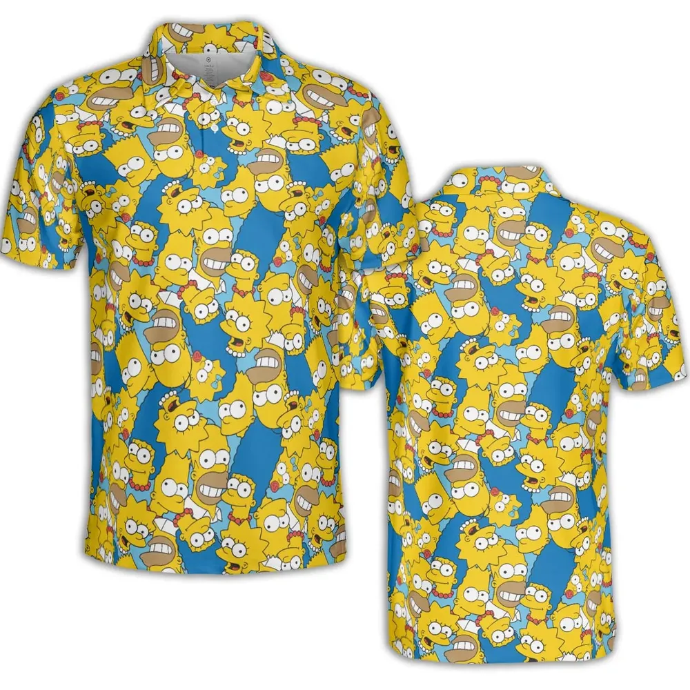 Head Toss The Simpson Characters AOP Men/Women Polo Shirt - 2