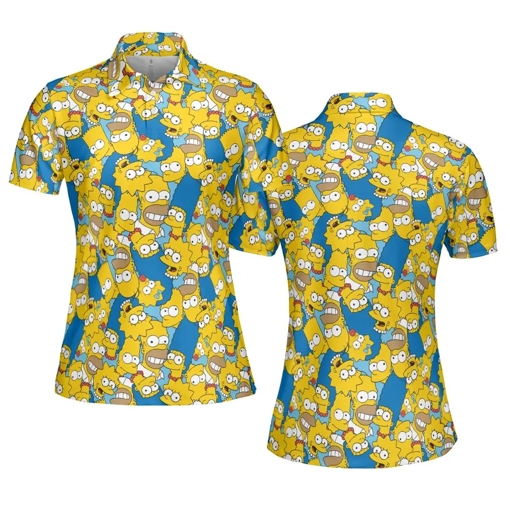 Head Toss The Simpson Characters AOP Men/Women Polo Shirt - 5