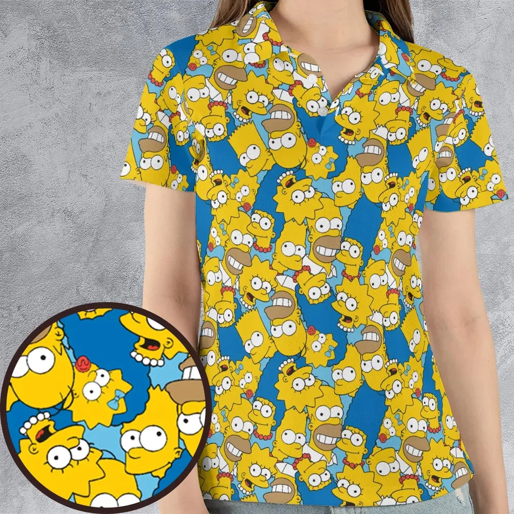 Head Toss The Simpson Characters AOP Men/Women Polo Shirt - 4