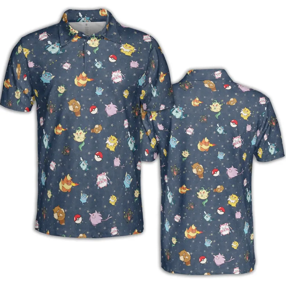 Gengar as Eevee The Eeveelutions Pokemon AOP Men/Women Polo Shirt - 2