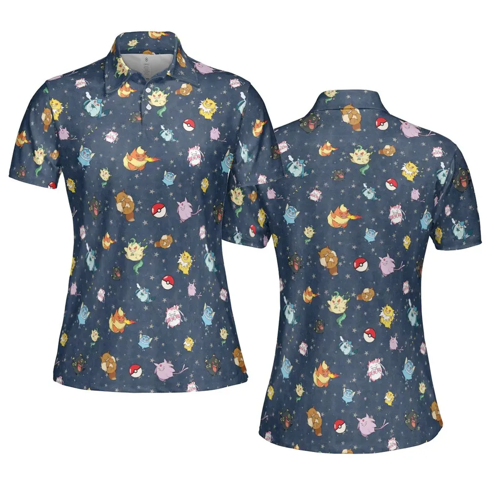 Gengar as Eevee The Eeveelutions Pokemon AOP Men/Women Polo Shirt - 5