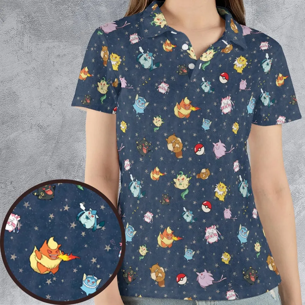 Gengar as Eevee The Eeveelutions Pokemon AOP Men/Women Polo Shirt - 4
