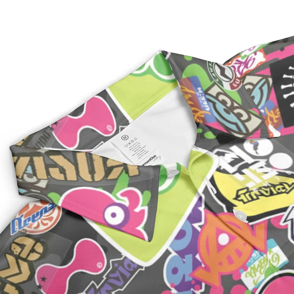 Splatoon Video Game Pattern AOP Men/Women Polo Shirt - 3