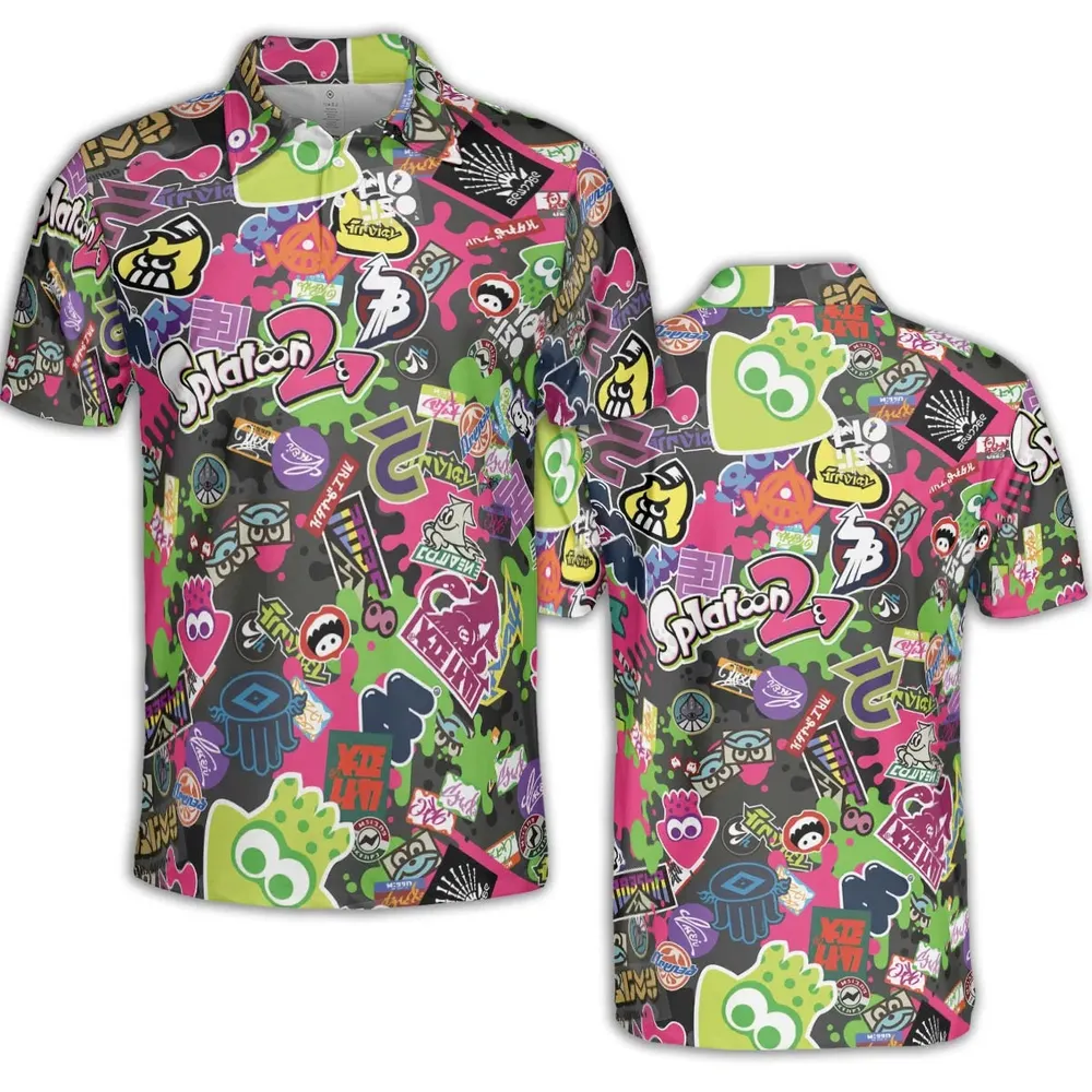 Splatoon Video Game Pattern AOP Men/Women Polo Shirt - 2