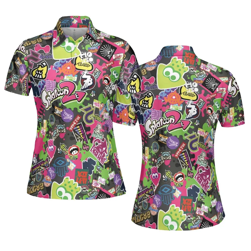 Splatoon Video Game Pattern AOP Men/Women Polo Shirt - 5