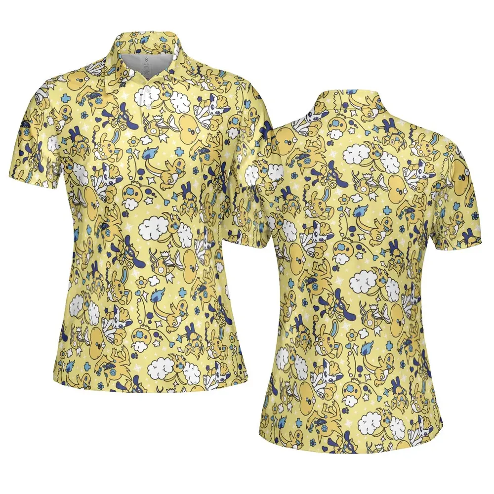 Shiny Magikarp Pokemon Pattern AOP Men/Women Polo Shirt - 5