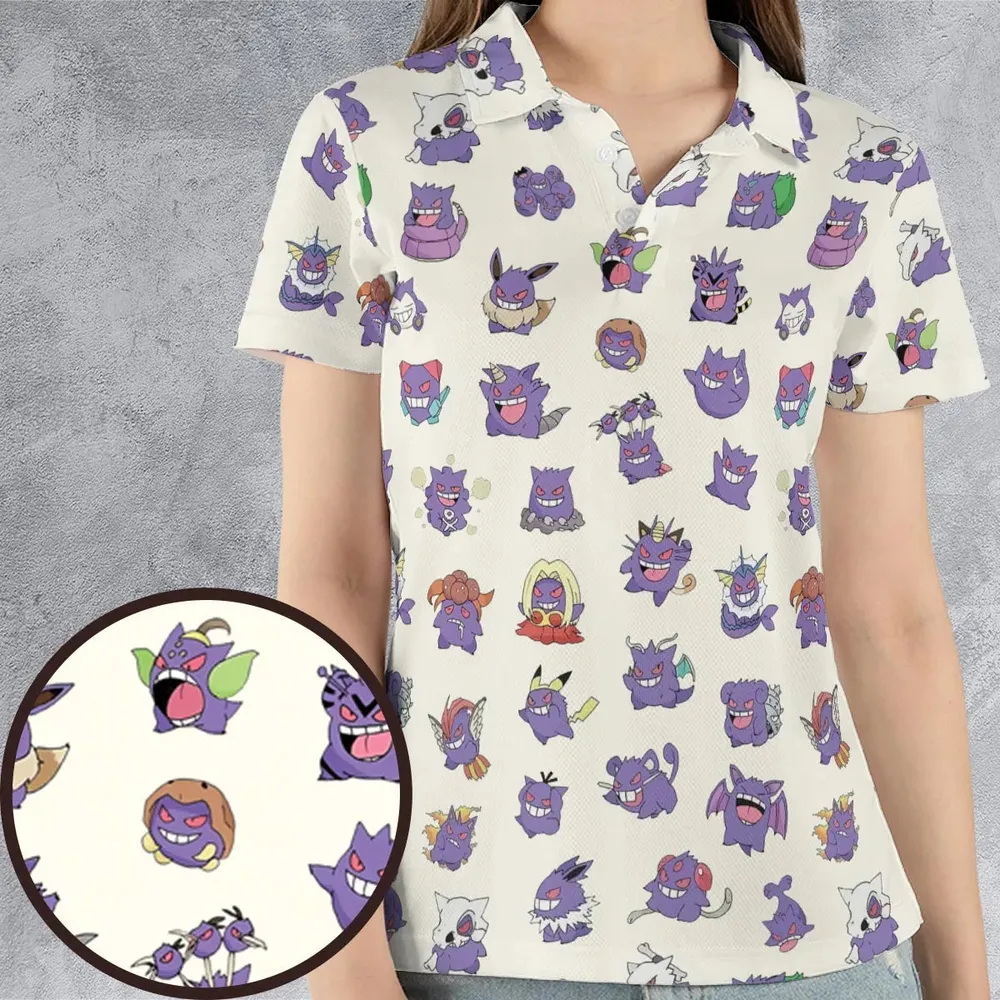 Gengar Cosplay Pokemon AOP Men/Women Polo Shirt - 4