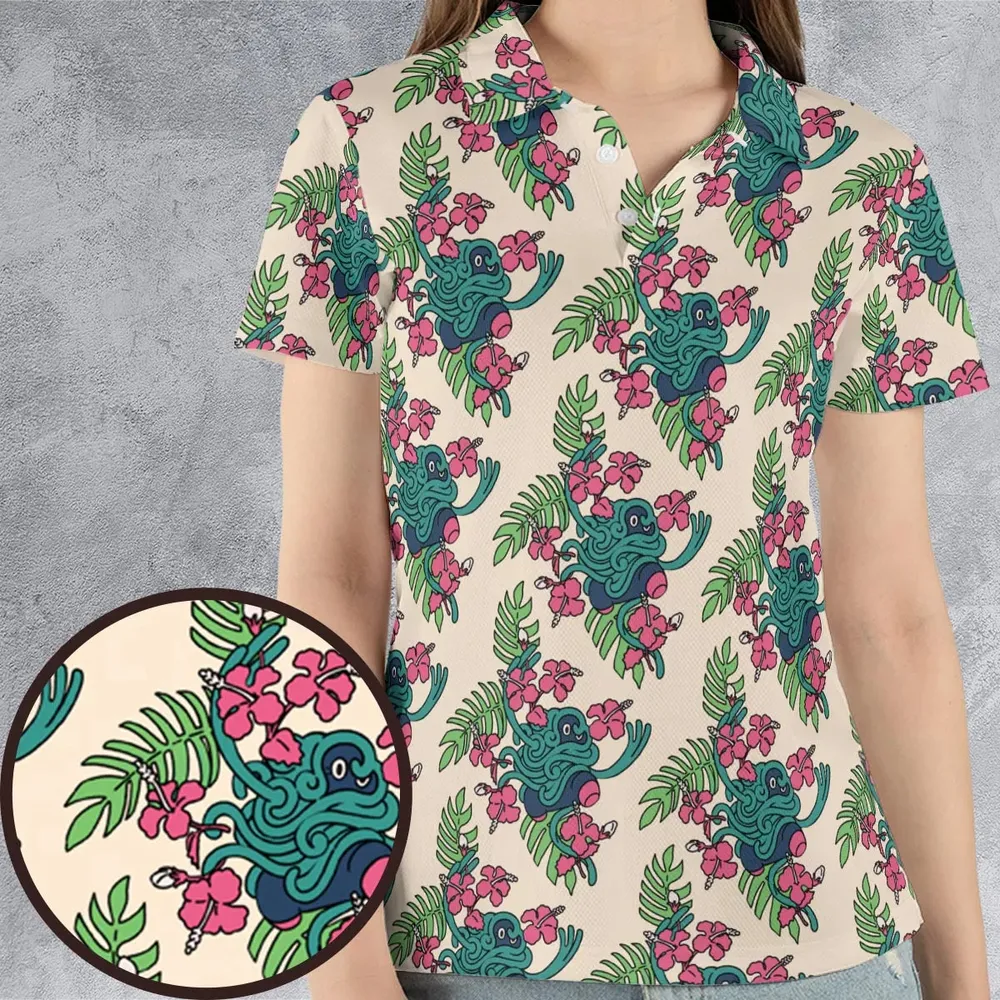 Tropical Tangrowth Pokemon AOP Men/Women Polo Shirt - 4