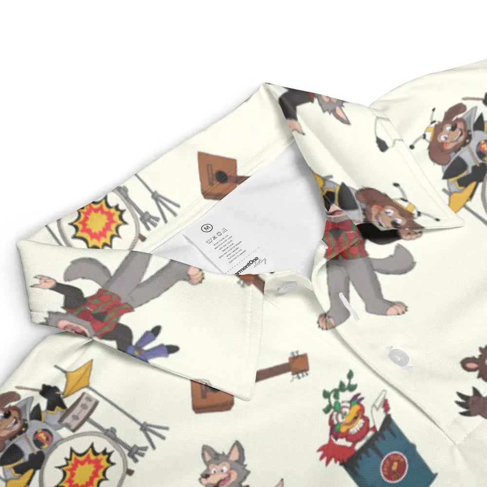The Rock-afire Explosion Pattern AOP Men/Women Polo Shirt - 3