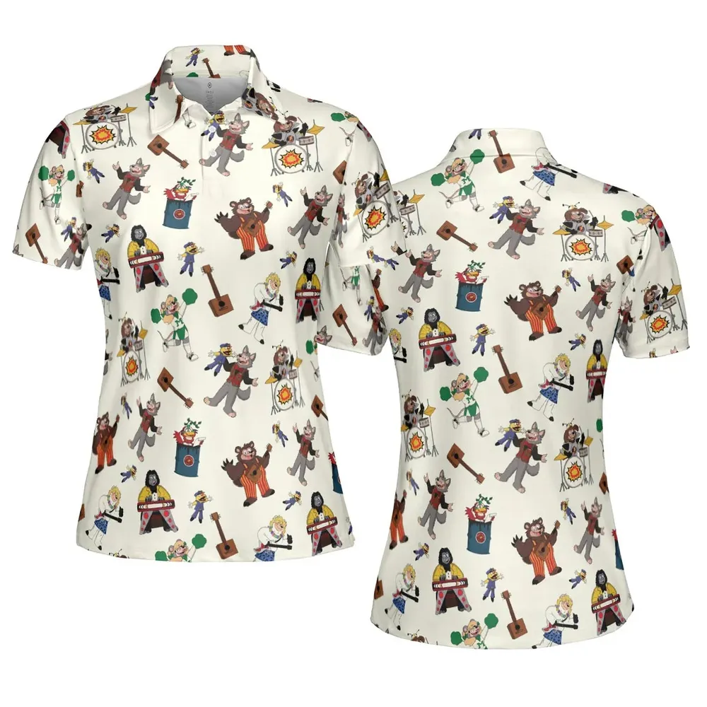The Rock-afire Explosion Pattern AOP Men/Women Polo Shirt - 5