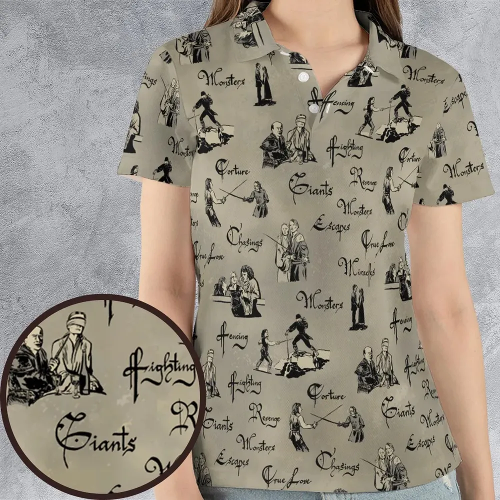 Hencing Fighting The Princess Bride AOP Men/Women Polo Shirt - 4