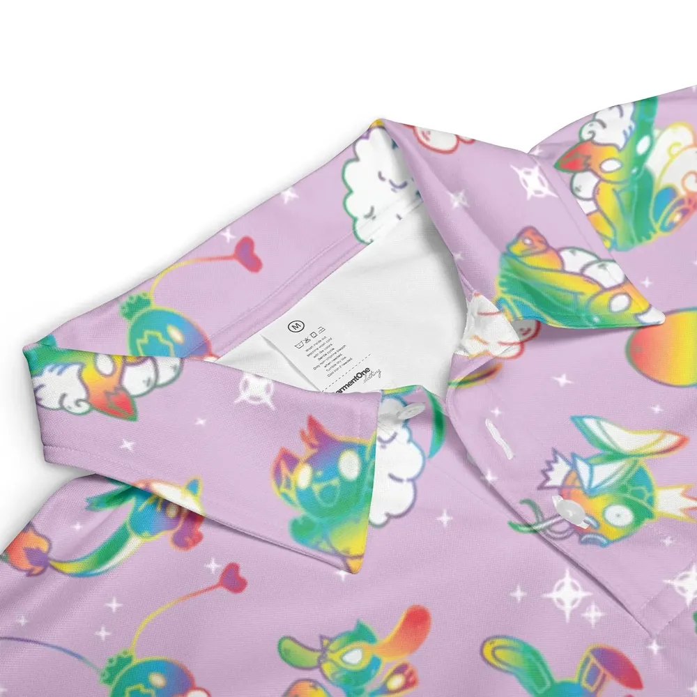 Rainbow Pokemon Pattern AOP Men/Women Polo Shirt - 3