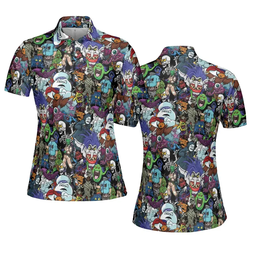 I Ain't Afraid Of No Ghosts AOP Men/Women Polo Shirt - 5