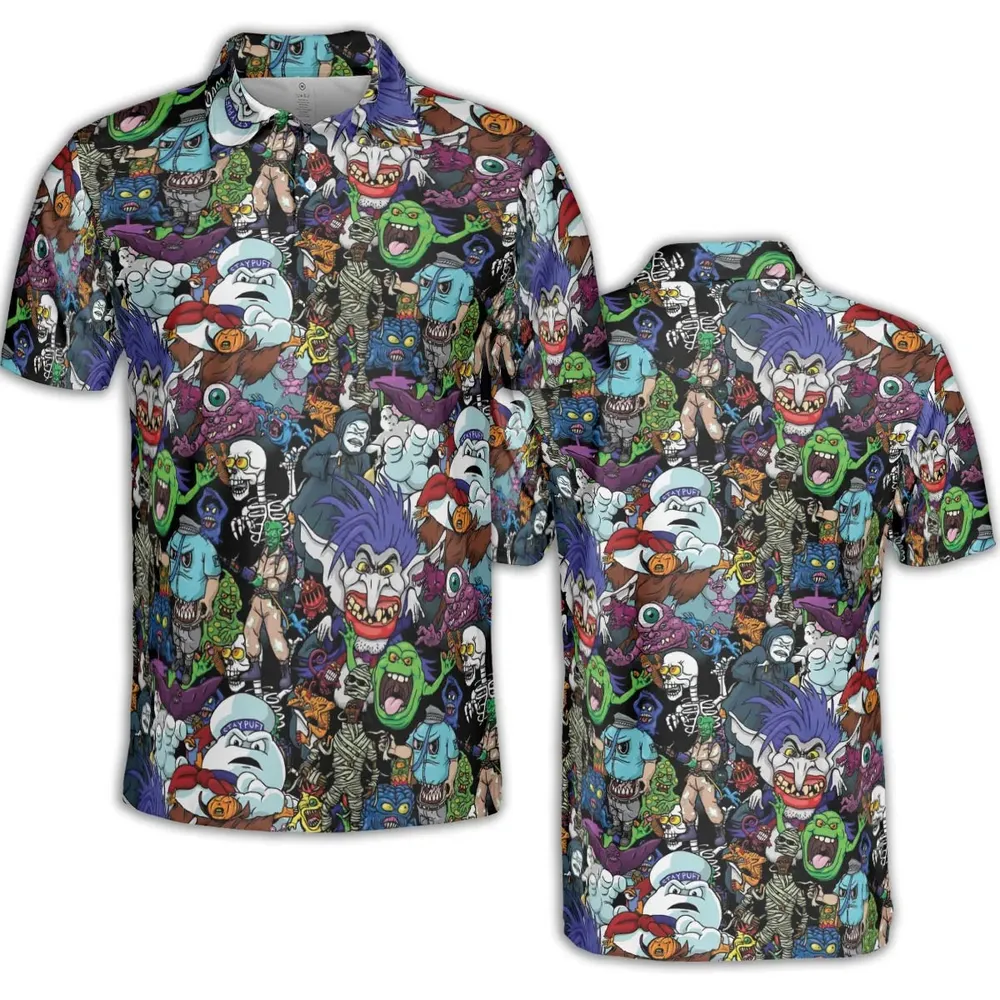 I Ain't Afraid Of No Ghosts AOP Men/Women Polo Shirt - 2