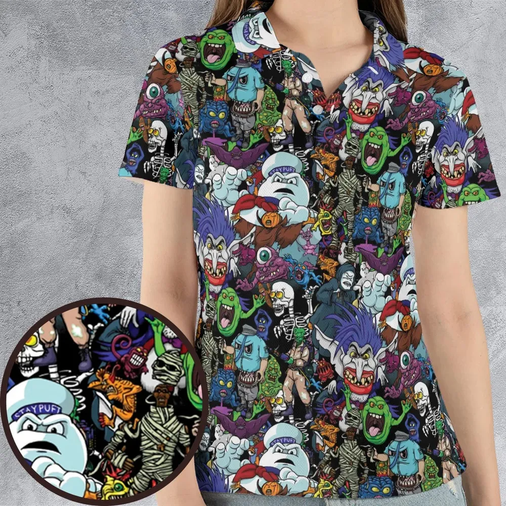 I Ain't Afraid Of No Ghosts AOP Men/Women Polo Shirt - 4