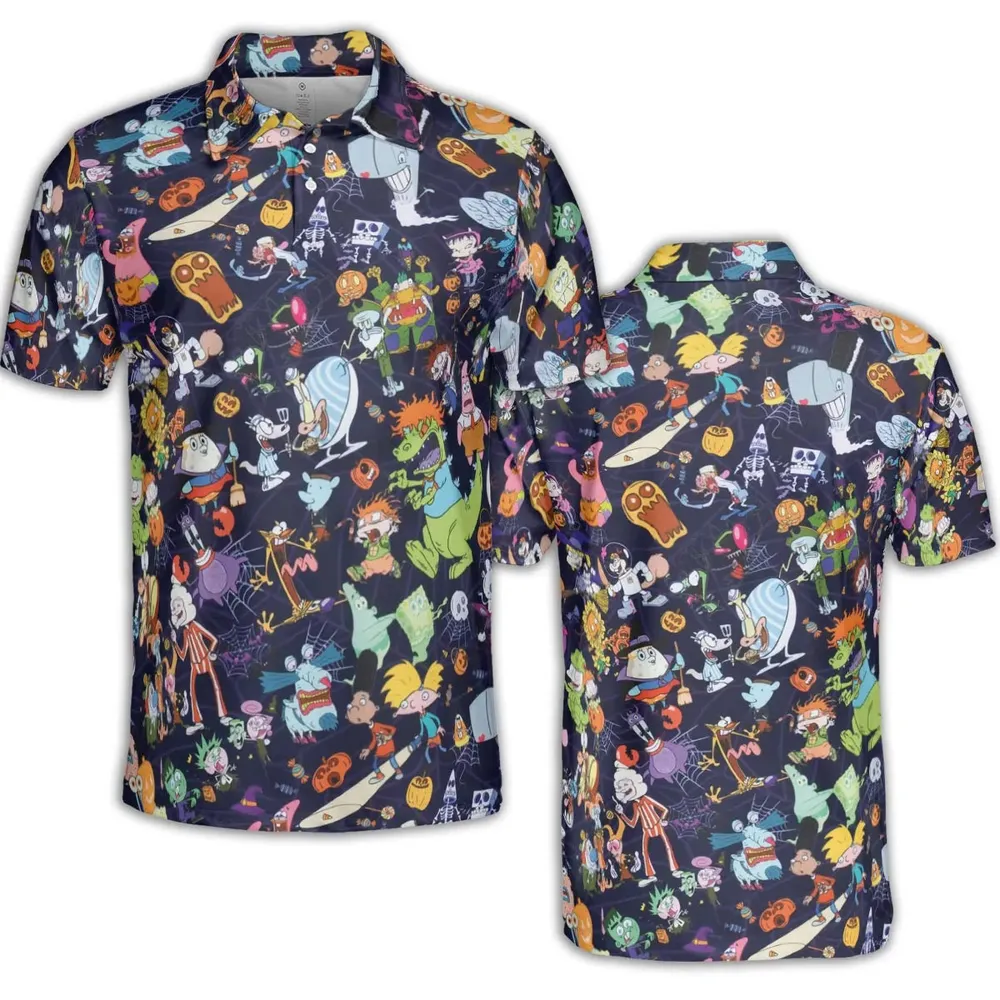 Nickelodeon Halloween Party AOP Men/Women Polo Shirt - 2