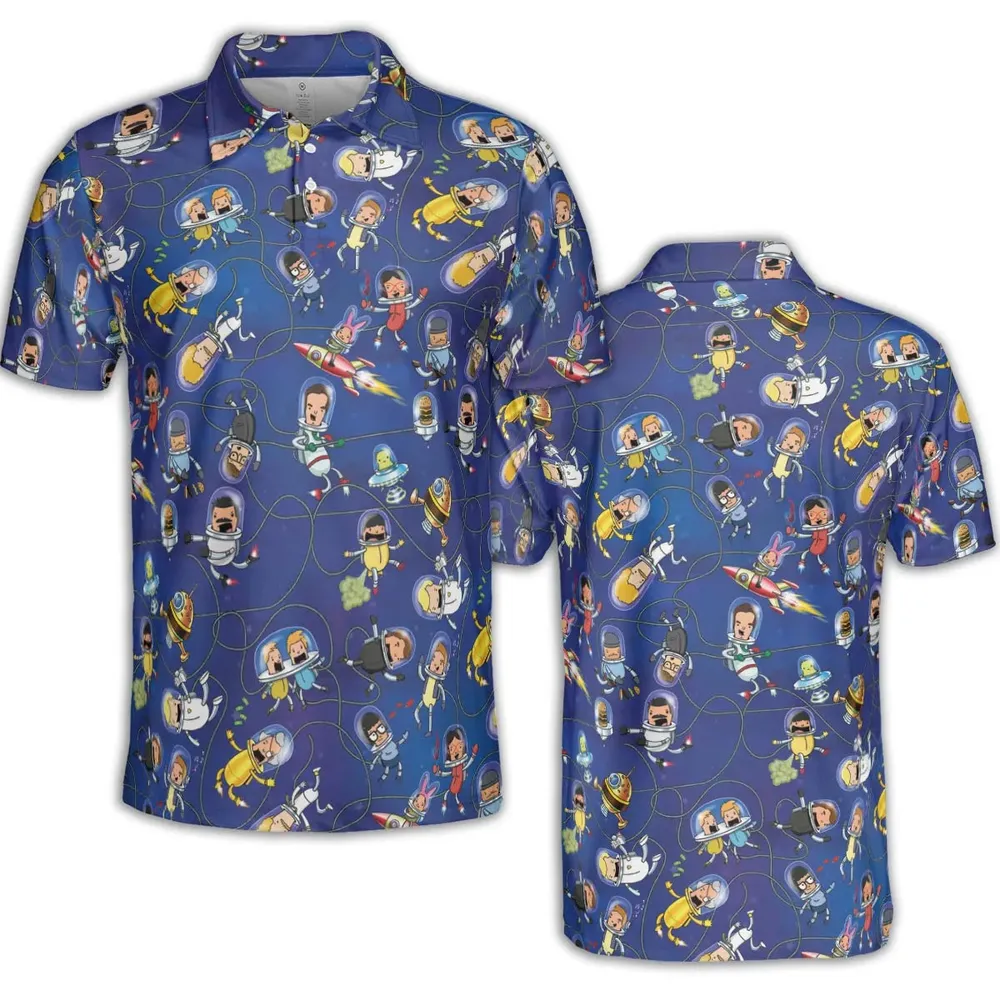 Outer Space Bob's Burgers AOP Men/Women Polo Shirt - 2