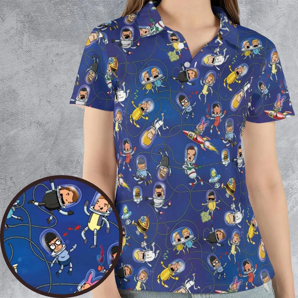 Outer Space Bob's Burgers AOP Men/Women Polo Shirt - 4