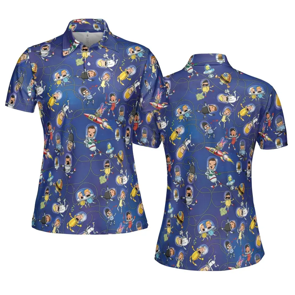 Outer Space Bob's Burgers AOP Men/Women Polo Shirt - 5