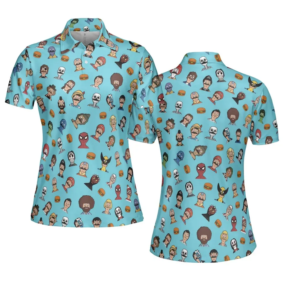 Many Faces of Bob's Burger AOP Men/Women Polo Shirt - 5