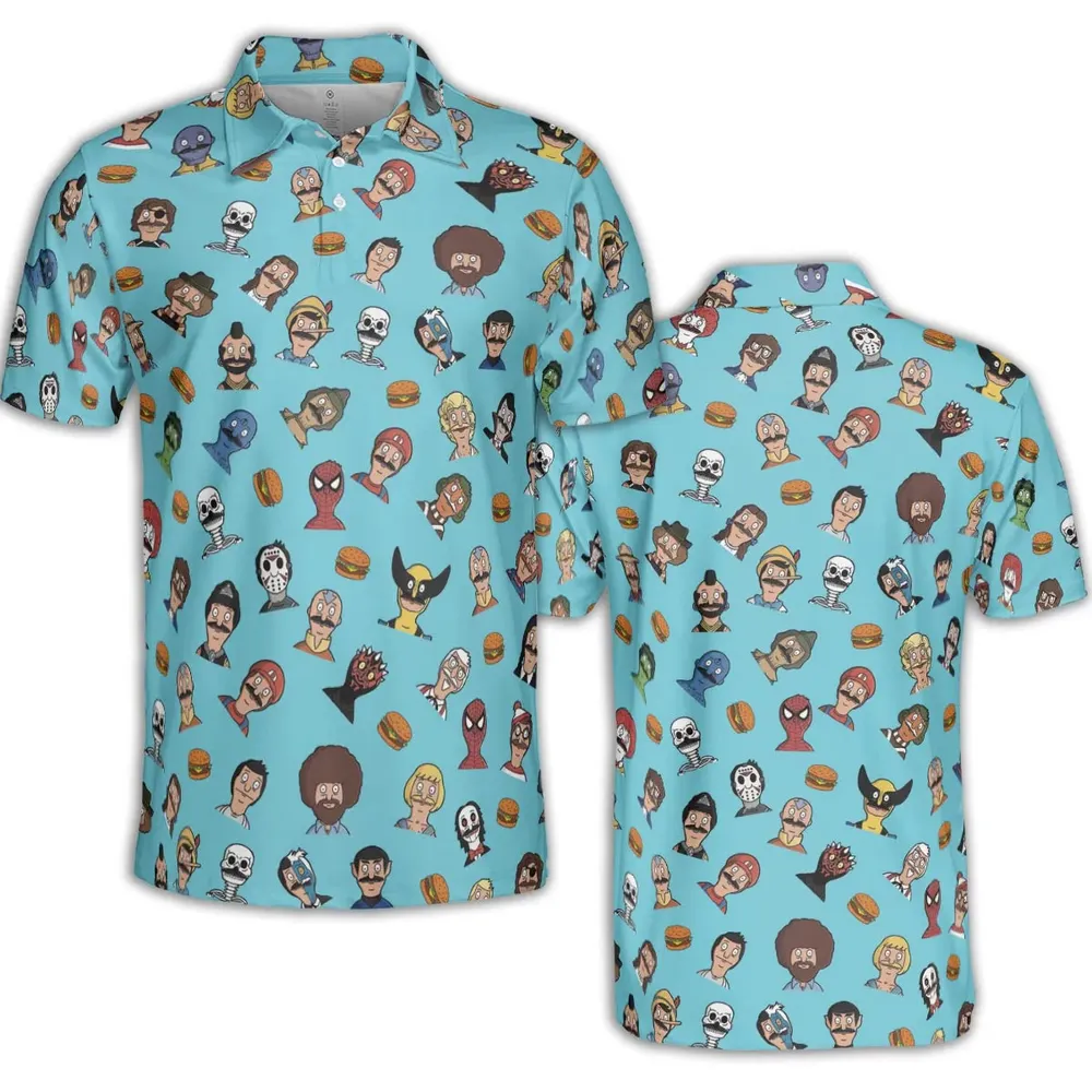 Many Faces of Bob's Burger AOP Men/Women Polo Shirt - 2