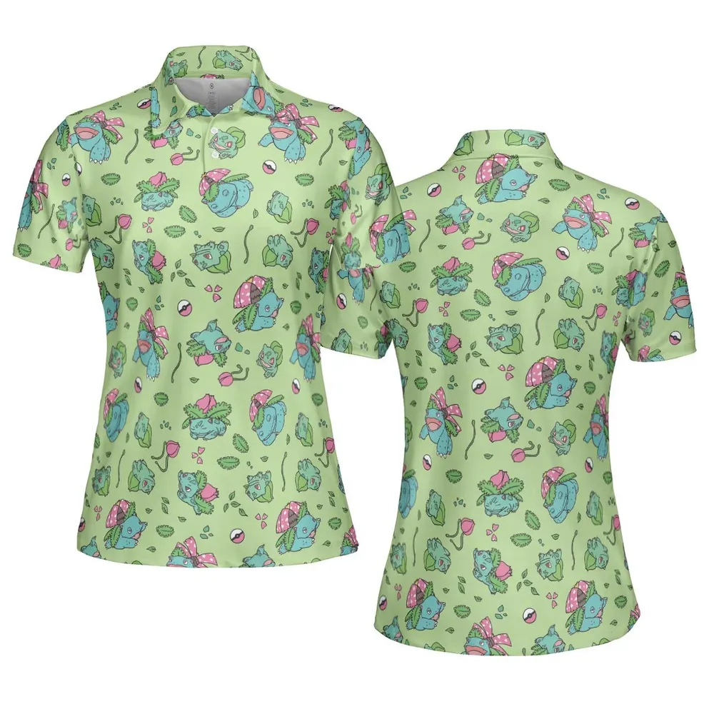 Venusaur Ivysaur and Bulbasaur Pokemon AOP Men/Women Polo Shirt - 5