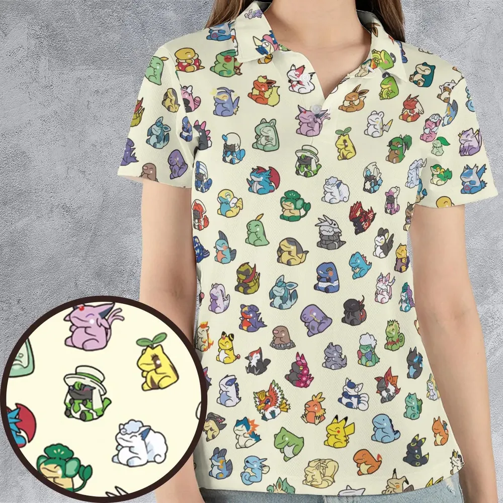 Pokemon In Substitute Style AOP Men/Women Polo Shirt - 4