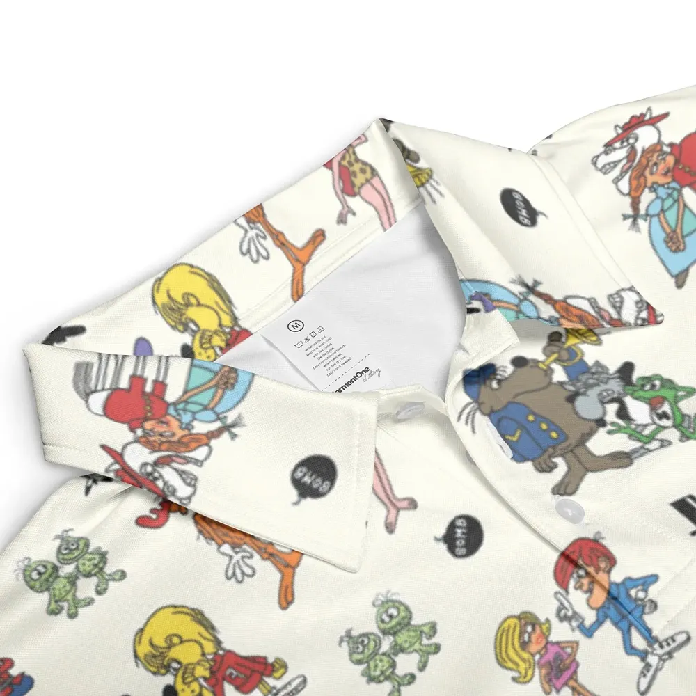 The Adventures of Rocky and Bullwinkle and Friends Characters Pattern AOP Men/Women Polo Shirt - 3