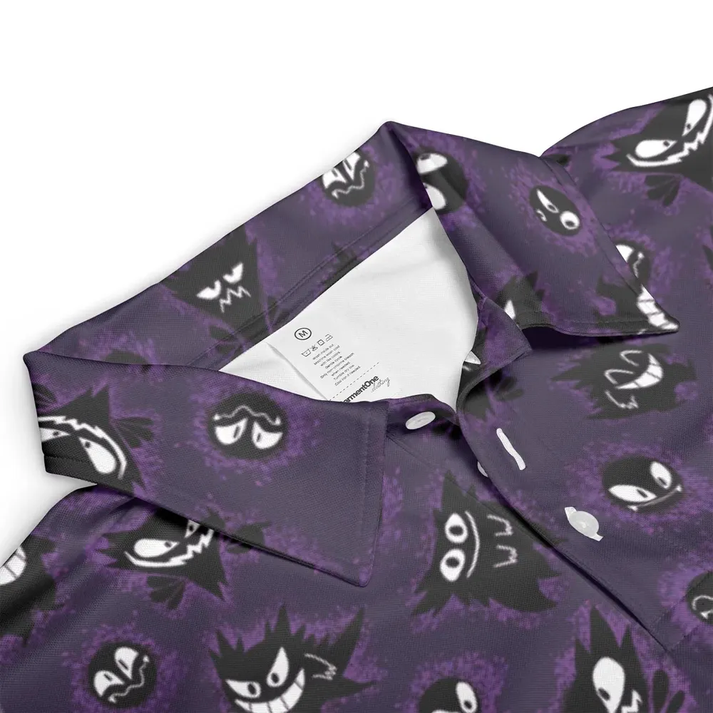 Gastly Haunter and Gengar Pokemon Pattern AOP Men/Women Polo Shirt - 3