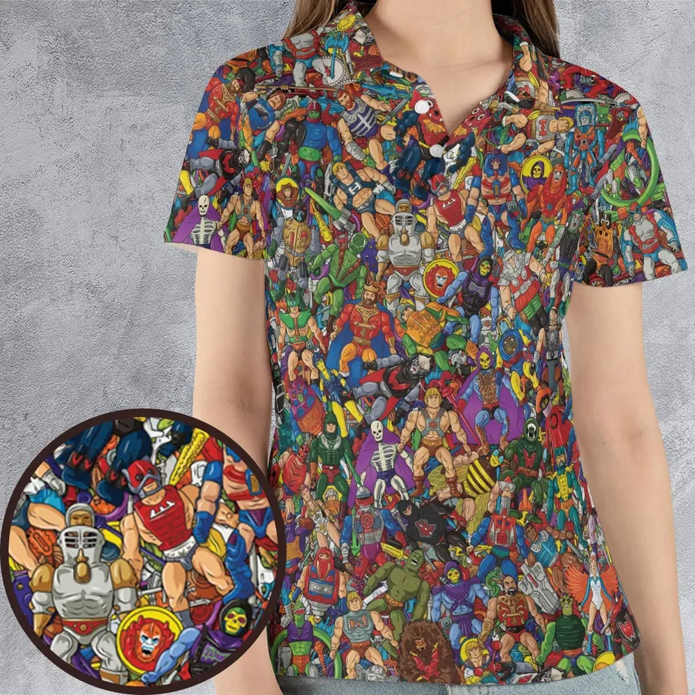 MOTU's Characters Figure Pattern He-man and The Masters of The Universe AOP Men/Women Polo Shirt - 4