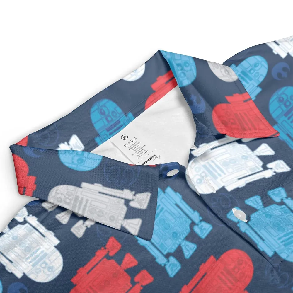 R2-D2 Star Wars 4th of July Pattern AOP Men/Women Polo Shirt - 3