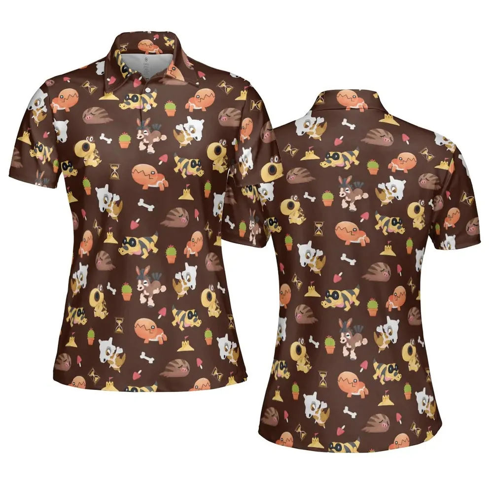 Ground Type Pokemon Pattern AOP Men/Women Polo Shirt - 5
