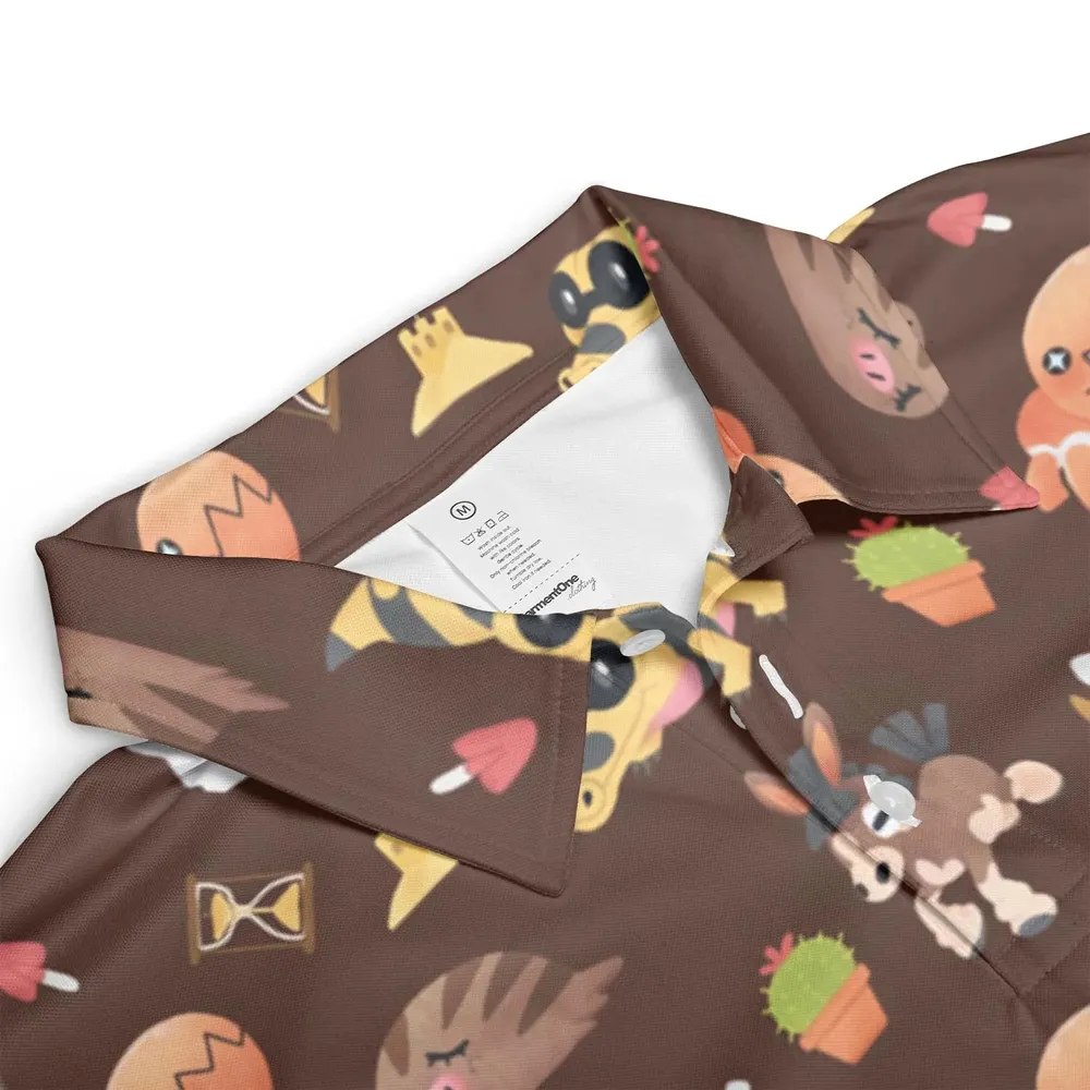 Ground Type Pokemon Pattern AOP Men/Women Polo Shirt - 3