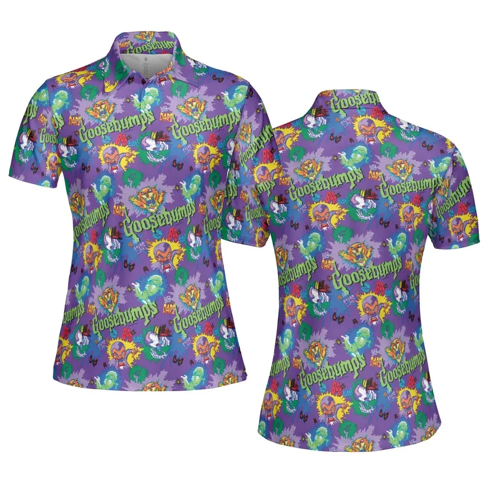 You Can't Scare Me Goosebumps AOP Men/Women Polo Shirt - 5