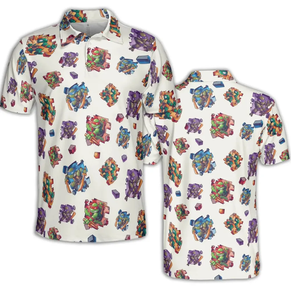 TMNT Break The Wall AOP Men/Women Polo Shirt - 2
