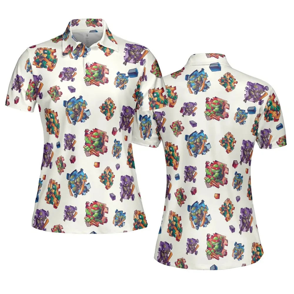 TMNT Break The Wall AOP Men/Women Polo Shirt - 5
