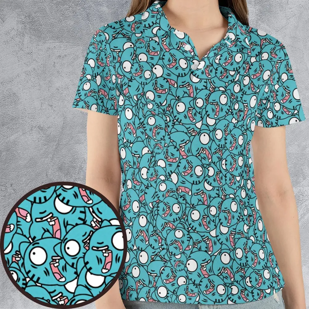 Gumball Watterson Pattern AOP Men/Women Polo Shirt - 4