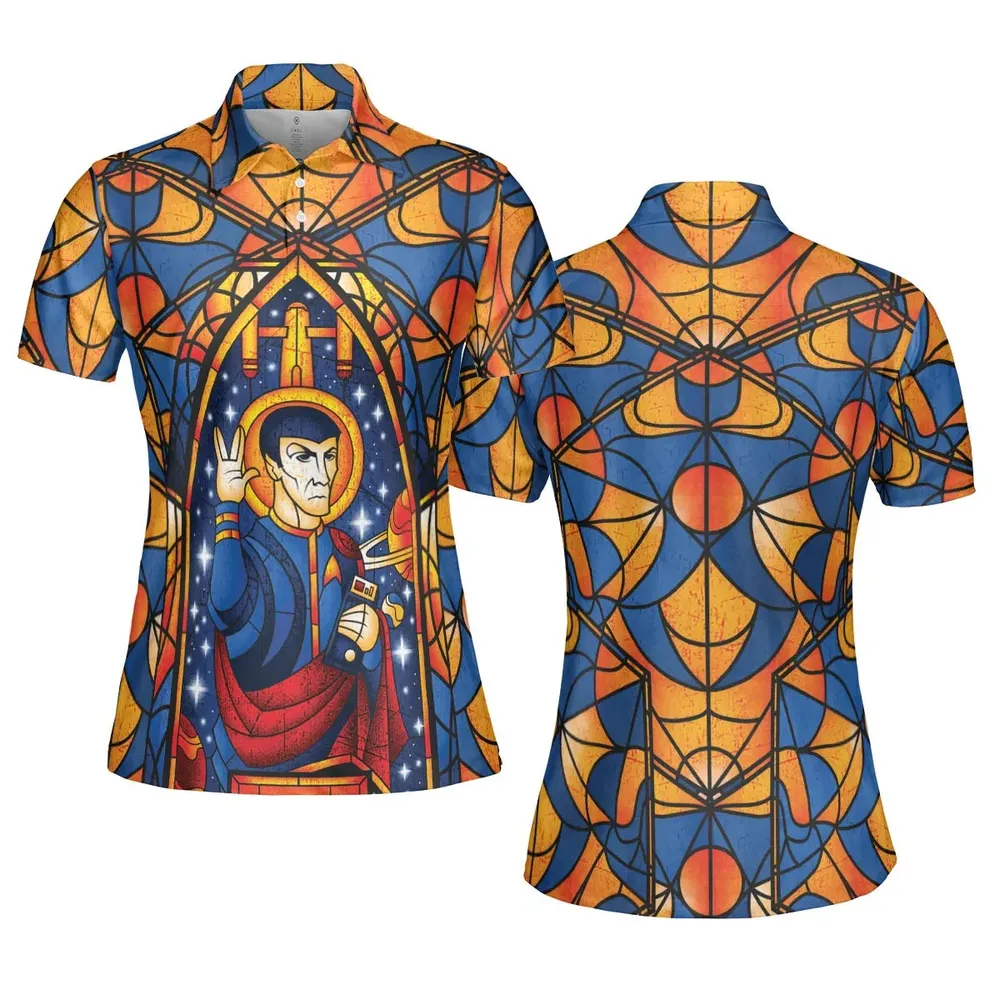 Stained Glass Star Trek AOP Men/Women Polo Shirt - 5