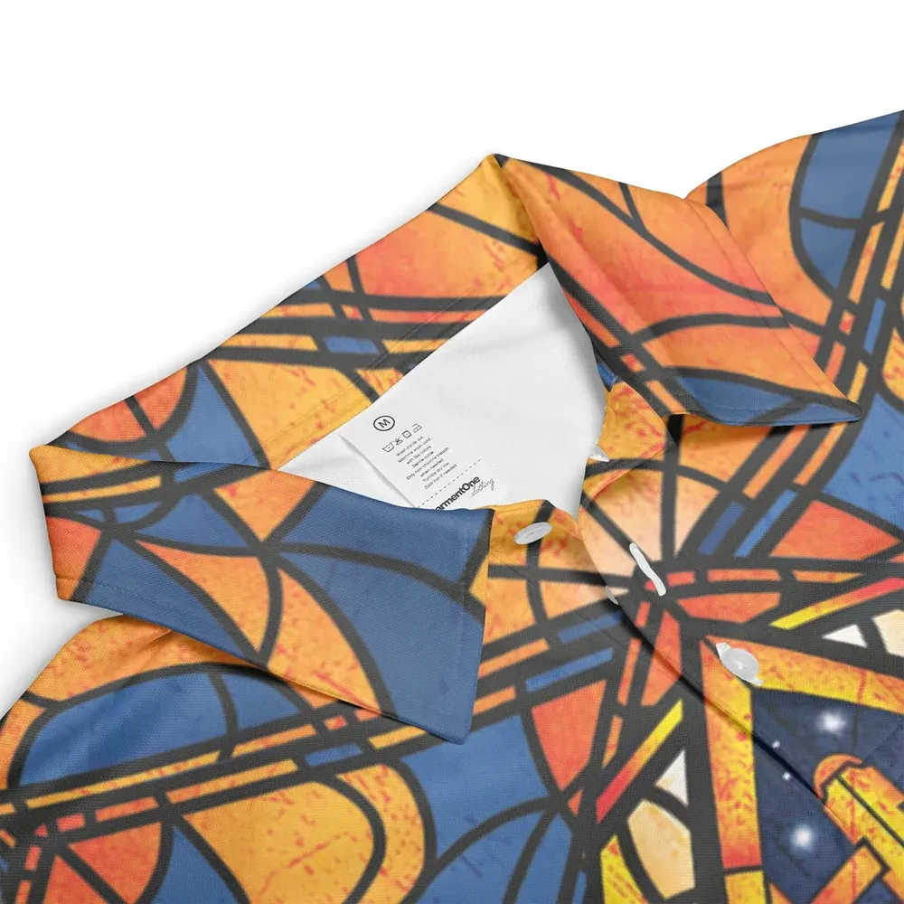 Stained Glass Star Trek AOP Men/Women Polo Shirt - 3