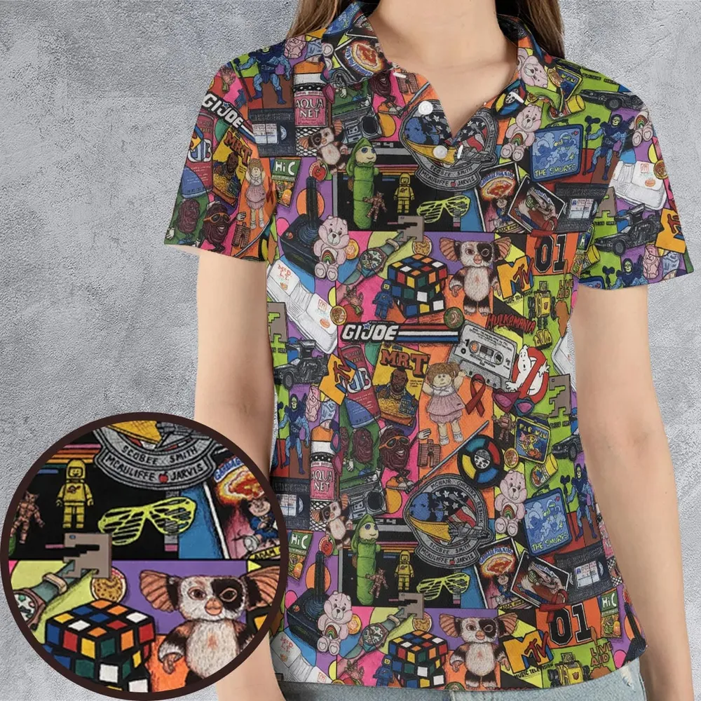 The 1980's. The Decade Of Greed AOP Men/Women Polo Shirt - 4