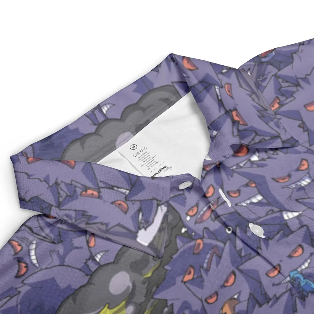 Gengars Pokemon Pattern AOP Men/Women Polo Shirt - 3