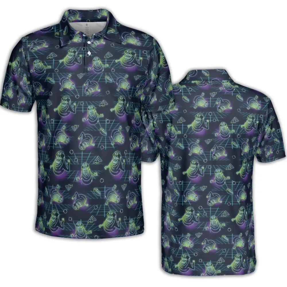 The Real Ghostbusters Slimer Classics Retro AOP Men/Women Polo Shirt - 2