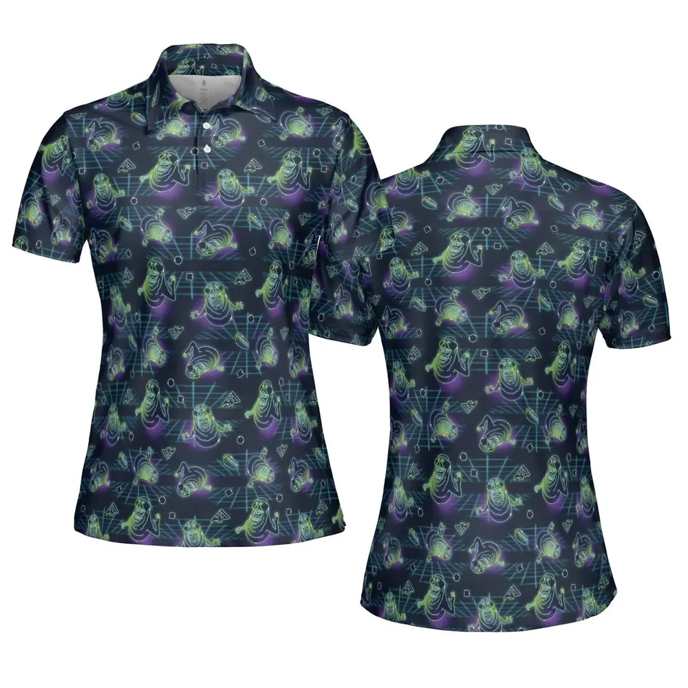 The Real Ghostbusters Slimer Classics Retro AOP Men/Women Polo Shirt - 5