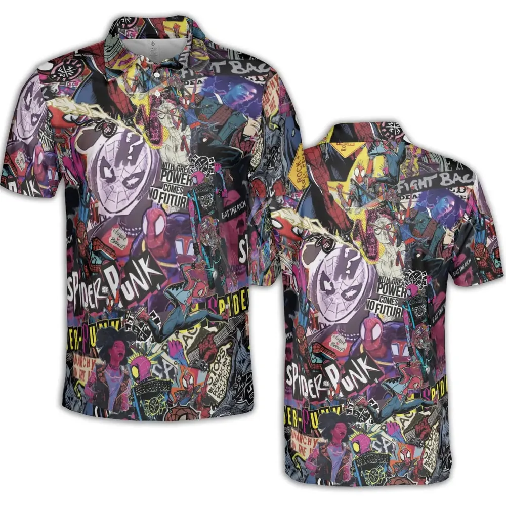 Spider-Punk Get Punked Across Spider-Verse AOP Men/Women Polo Shirt - 2