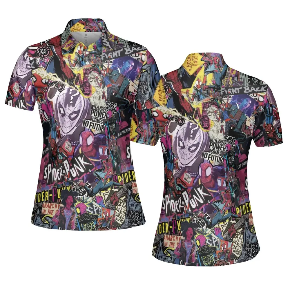 Spider-Punk Get Punked Across Spider-Verse AOP Men/Women Polo Shirt - 5
