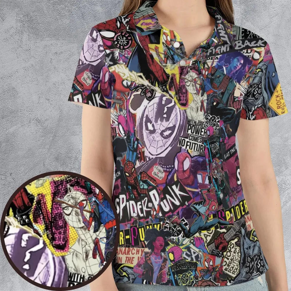 Spider-Punk Get Punked Across Spider-Verse AOP Men/Women Polo Shirt - 4