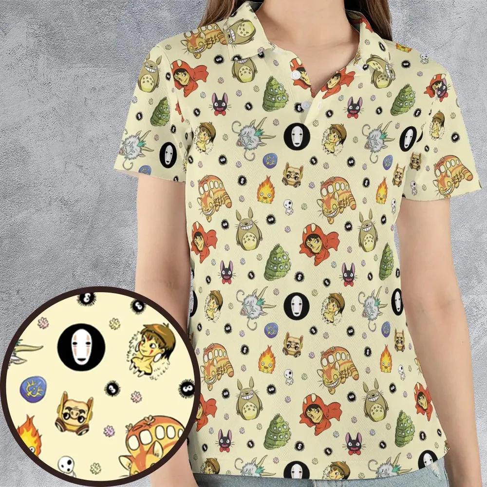Ghiblipalooza Ghibli Themed AOP Men/Women Polo Shirt - 4
