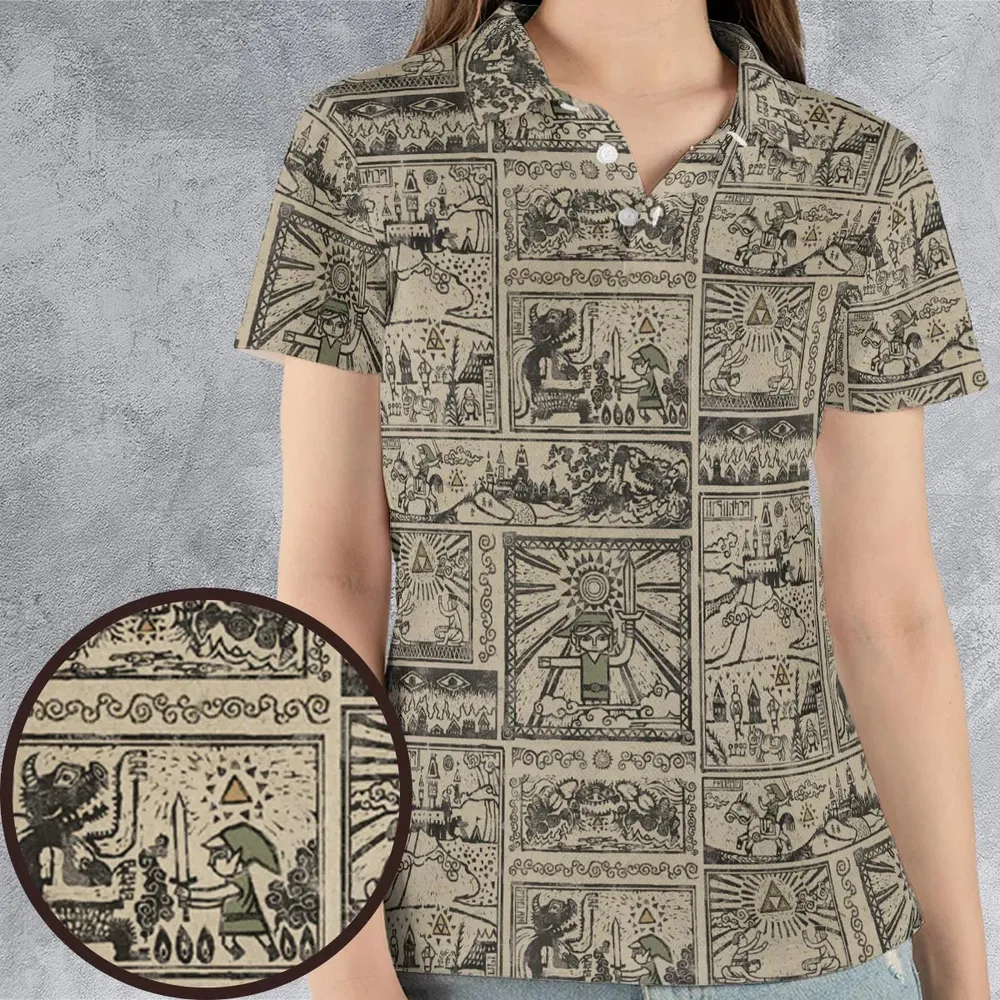 Zelda Story Of The Hero Time Legend AOP Men/Women Polo Shirt - 4